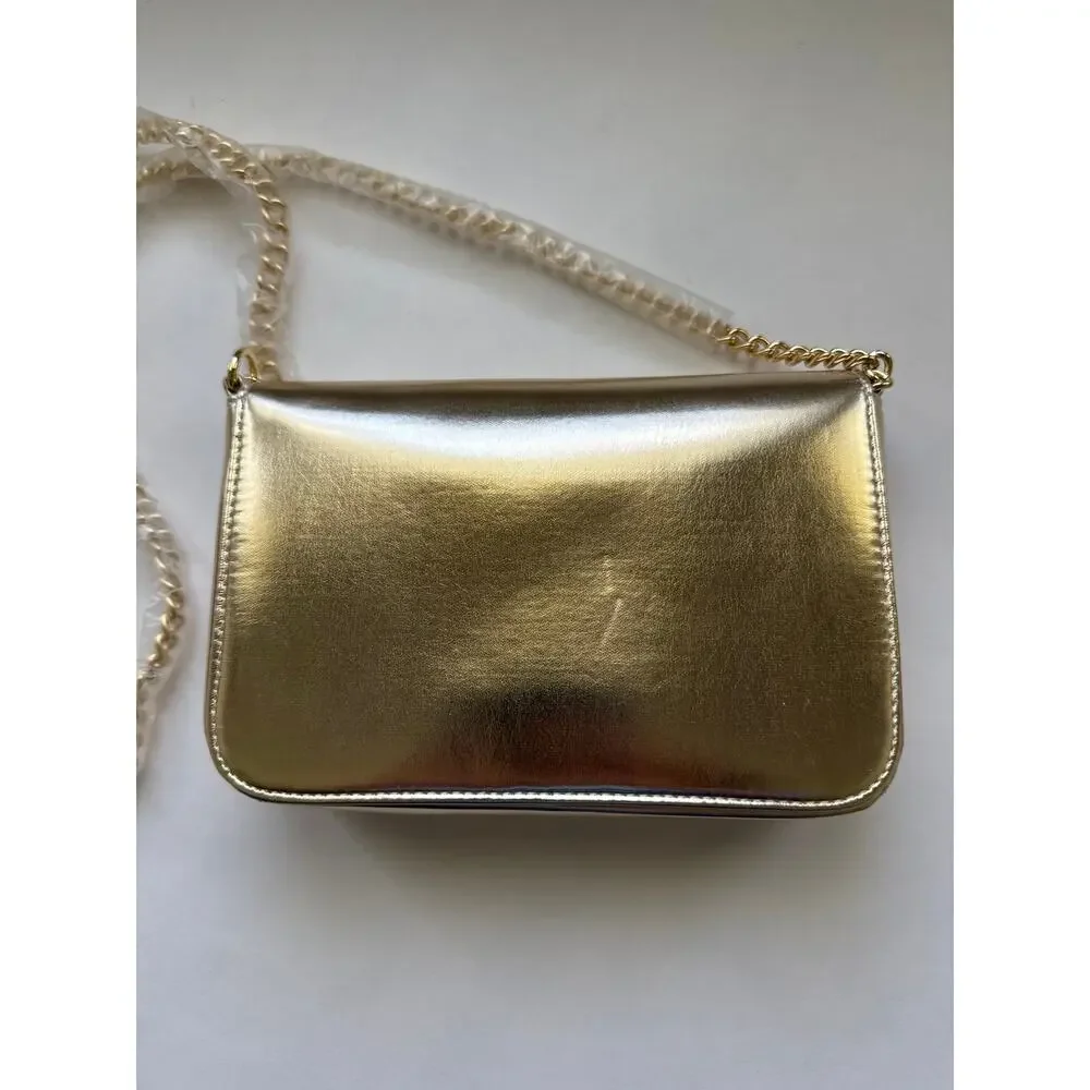 NWT Jimmy Choo Gold Tone Crossbody Bag